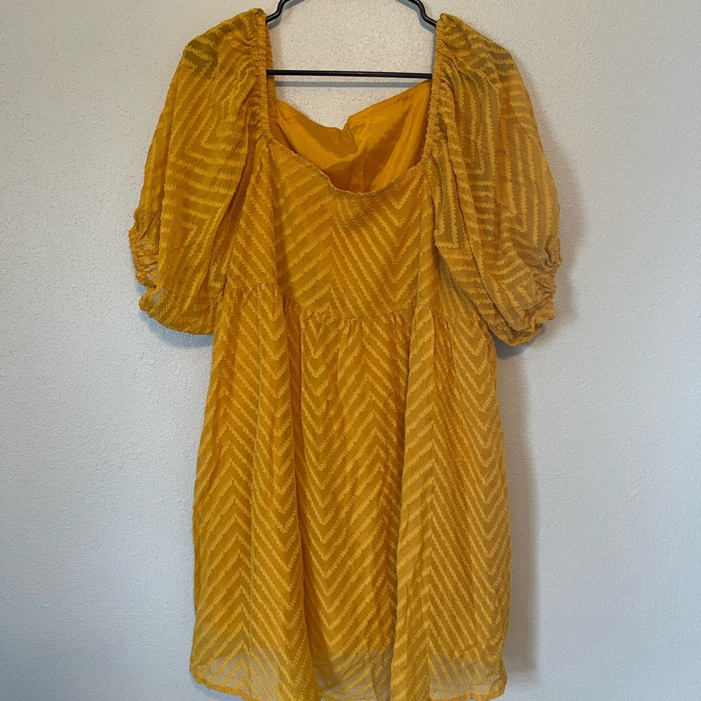 Never been worn square neck balloon sleeve mini dress